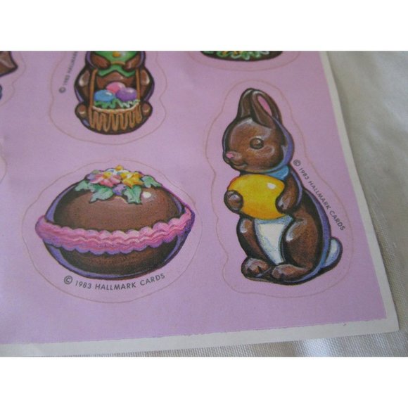 Chocolate Scented Easter Stickers Vintage Hallmark 1983 A Single Sheet - Picture 8 of 11